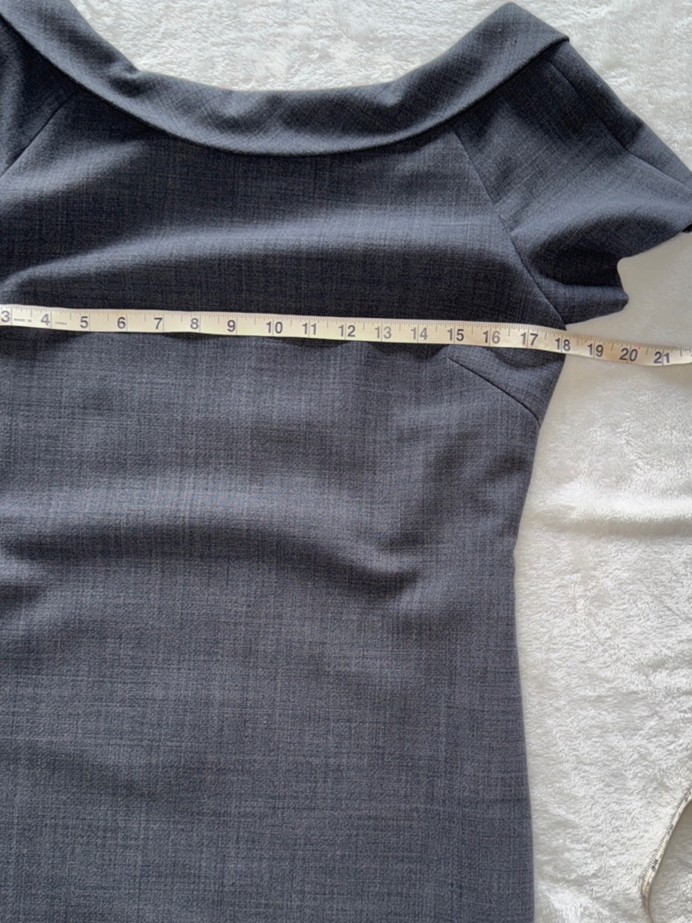 Tory Burch Gray Wool Blend Sheath Dress Chain Print Silk Lined Elegant Neckline - Picture 11 of 15